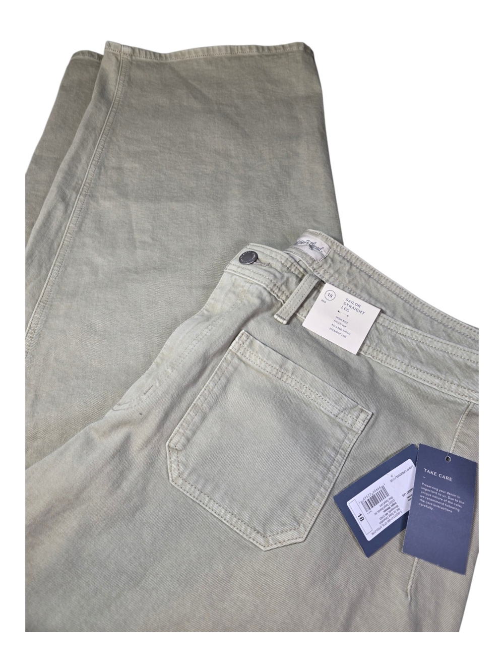 NWT Universal Thread Light Sage Green Sailor Straight Leg Jeans High Rise 18
